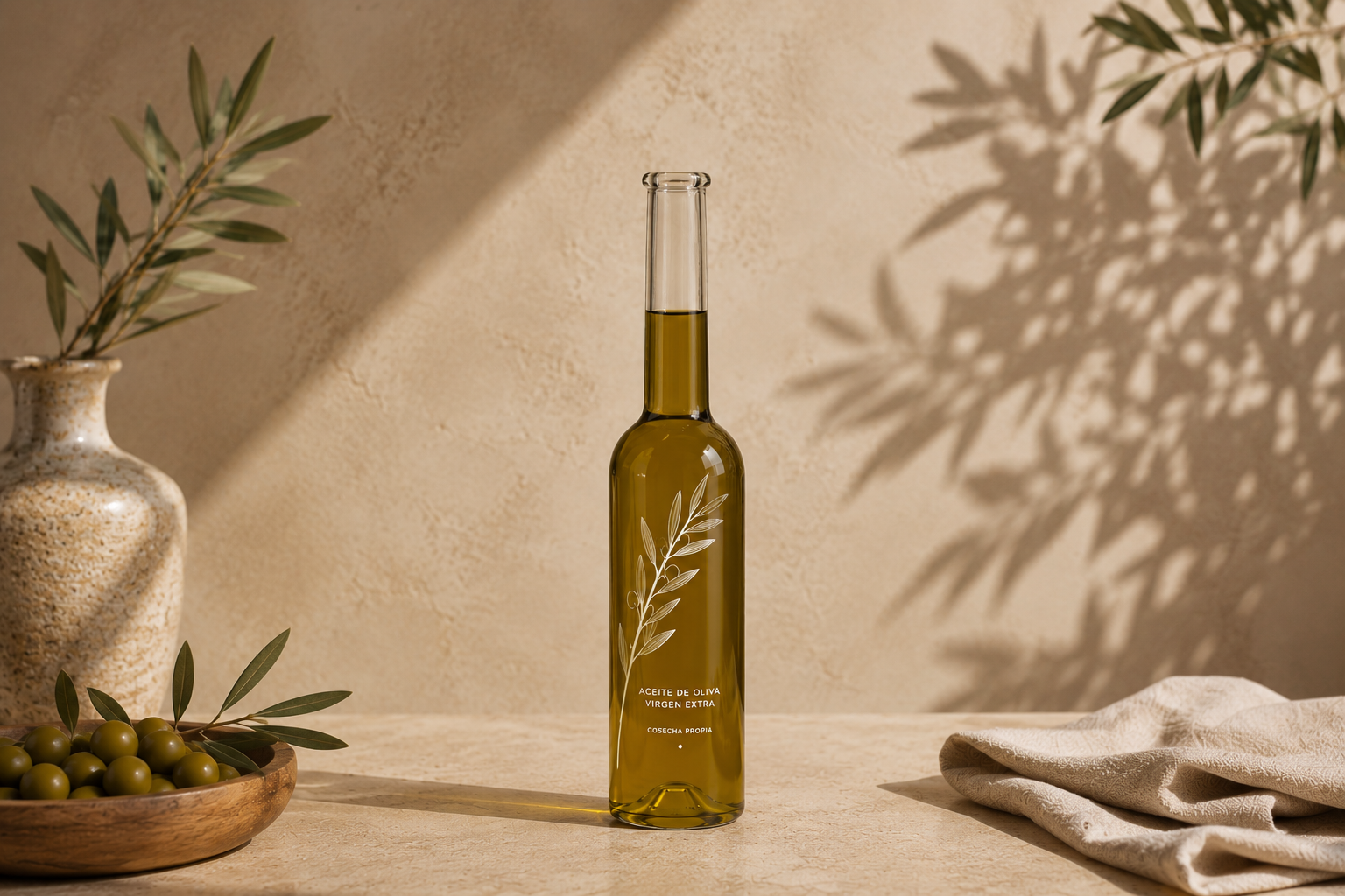 botella aceite de oliva premium